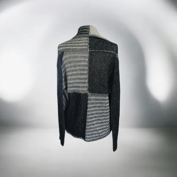 CAbi Black and Gray Open Front Cardigan - Picture 2 of 10